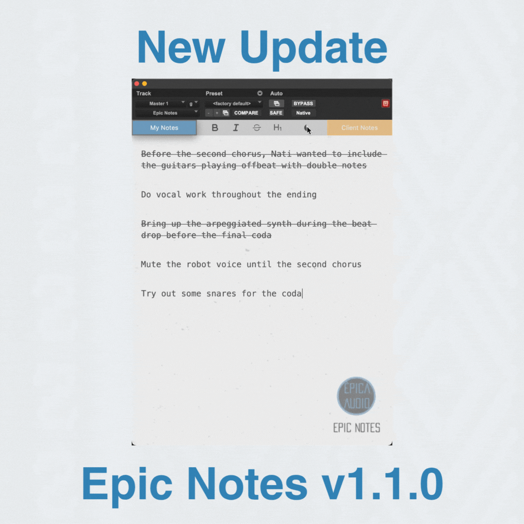 Epic Notes Plugin Update Banner